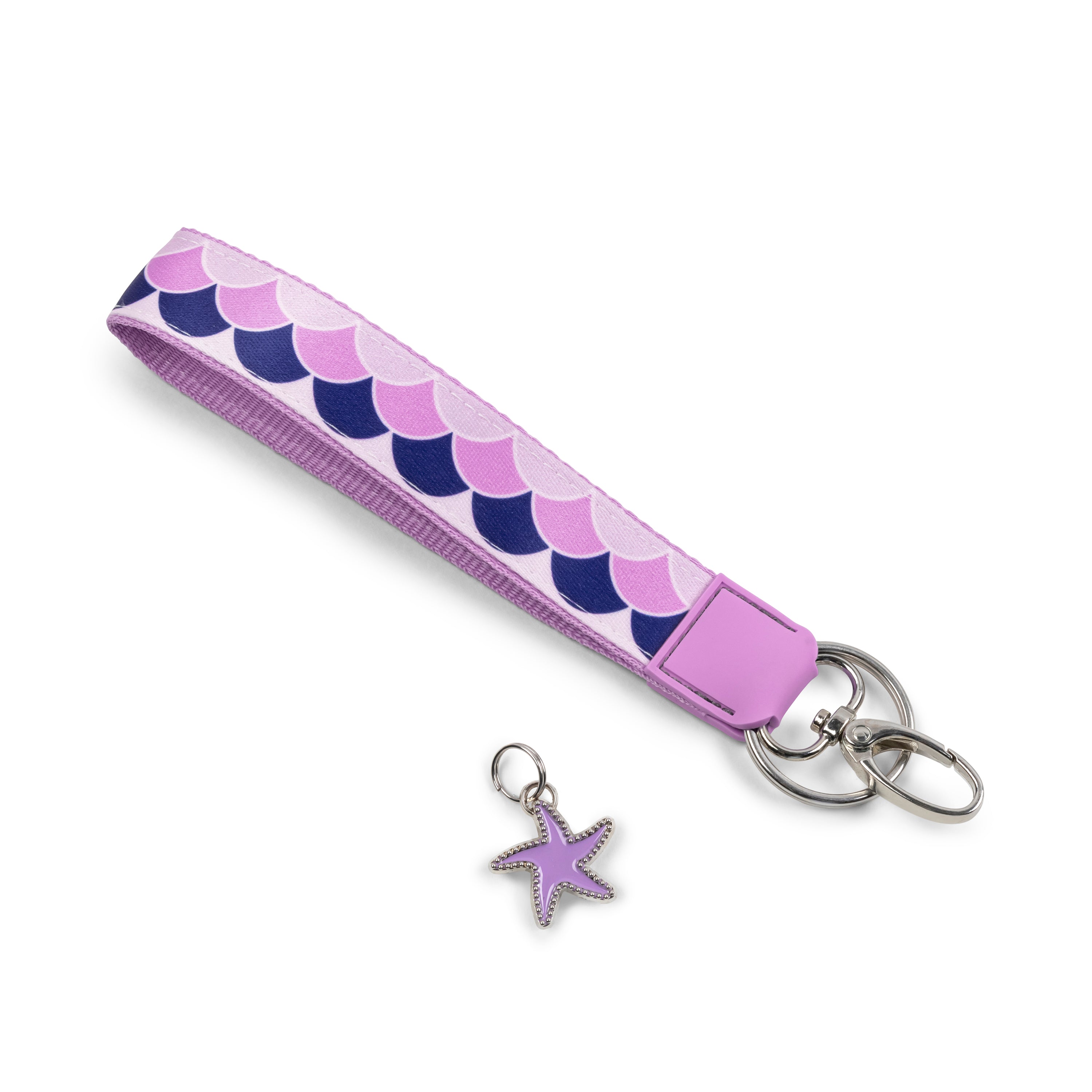 Purple Scallop Wristlet with Charm